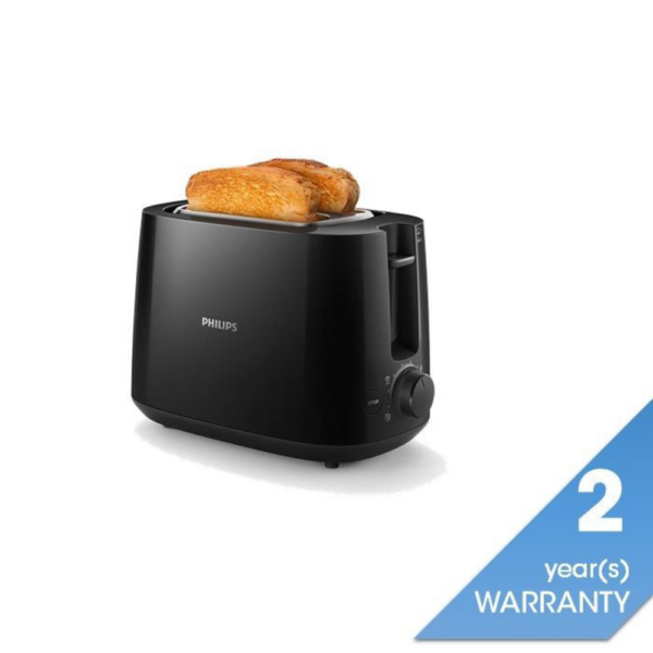 Second image of Philips HD2581/91 Metal Toaster Black