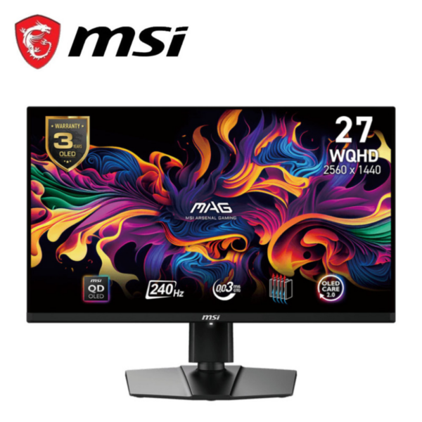 MSI MAG 271QPX QD-OLED E2 26.5? WQHD 240Hz Gaming Monitor ( HDMI, DP, Type-C, 3 Yrs Warranty )