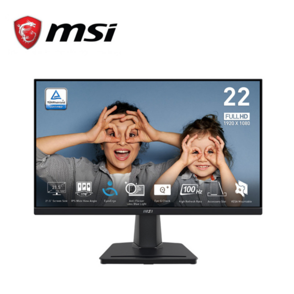 MSI Pro MP225 21.5" FHD 100Hz Flat Monitor (HDMI, VGA, 3Yrs Warranty)