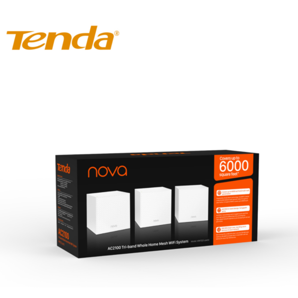 Second image of Tenda Nova MW12 Tri-band AC2100 Mesh Wi-Fi System -3PACK
