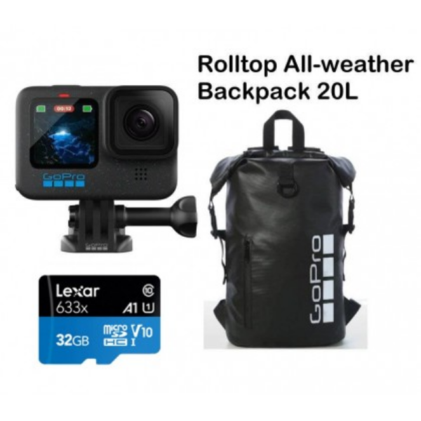 GoPro HERO12 Black Action Camera Hero 12 + 32GB+GoPro Backpack 20L