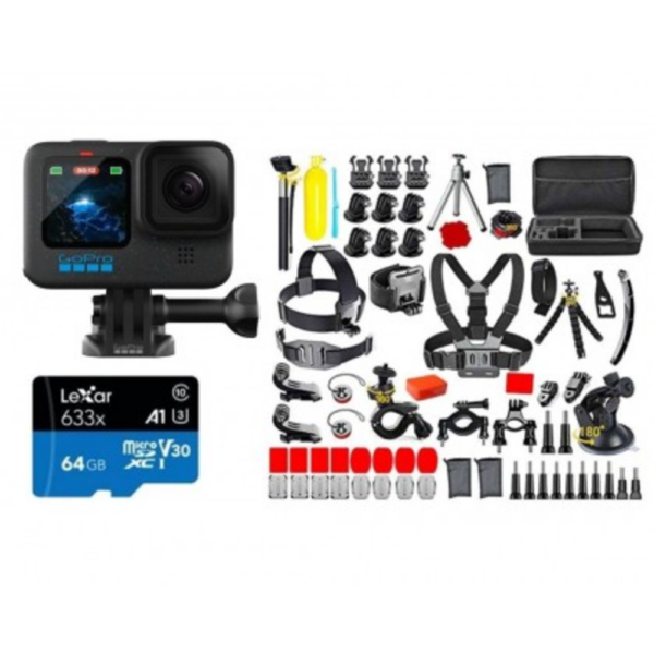 GoPro HERO12 Black Action Camera Hero 12 Combo GP120KIT + 64GB