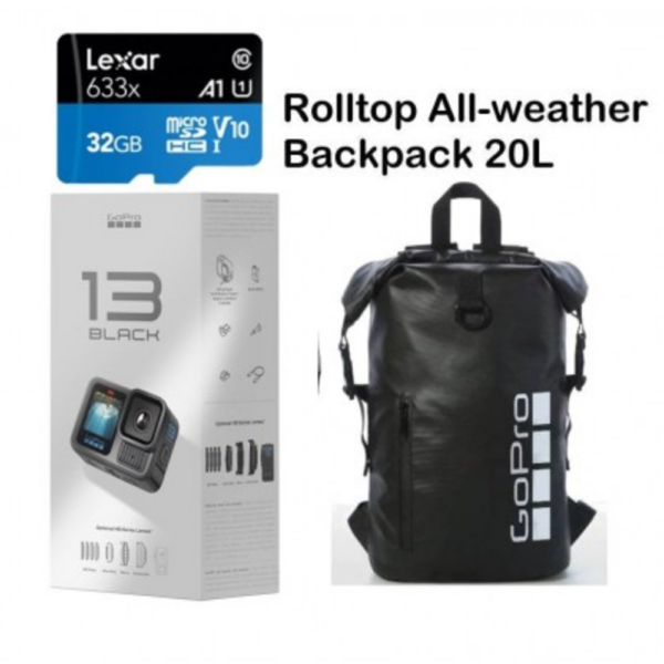 GoPro HERO13 Black Action Camera Hero 13 Free 32GB + GoPro Backpack 20L