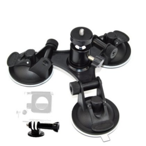 Triple Suction Cup for GoPro Action Camera SJCAM