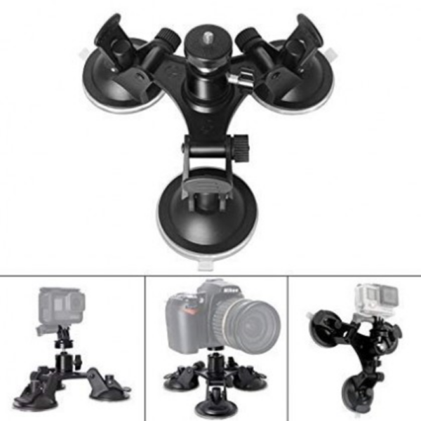 Second image of Triple Suction Cup for GoPro Action Camera SJCAM